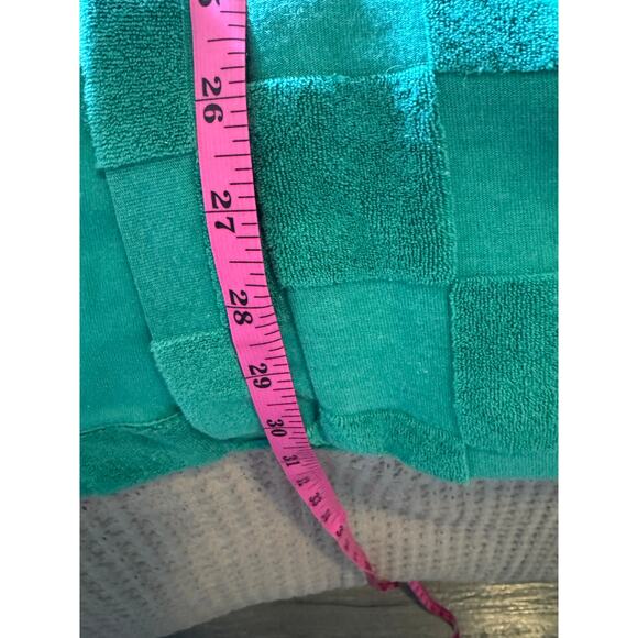 Melody Ehsani Womens Estelle Terrycloth Check Robe Kelly Green Size Small EUC - Picture 9 of 9